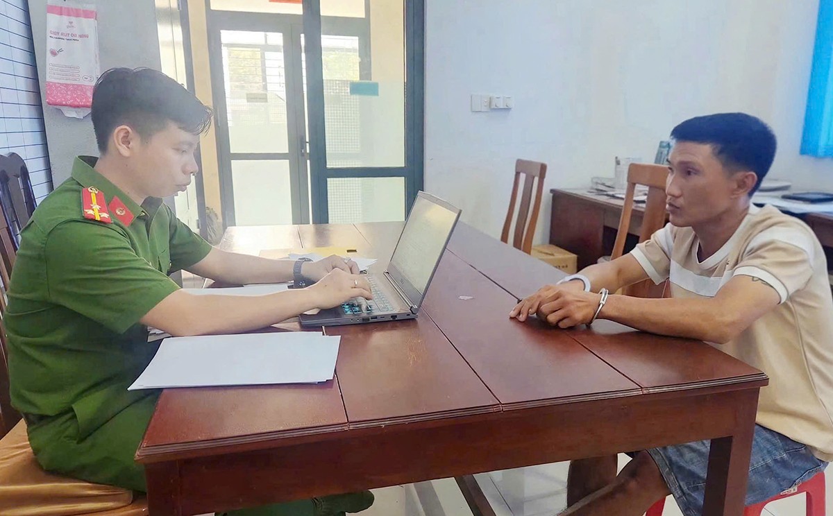 Đối tượng Phước tại cơ quan Công an