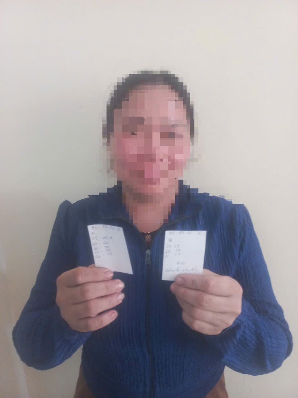 Đối tượng H tại cơ quan Công an