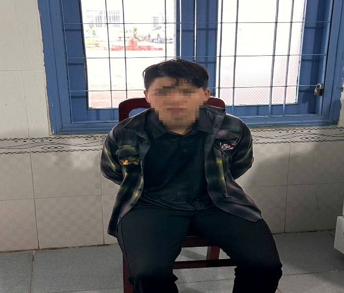 Đối tượng T tại cơ quan Công an