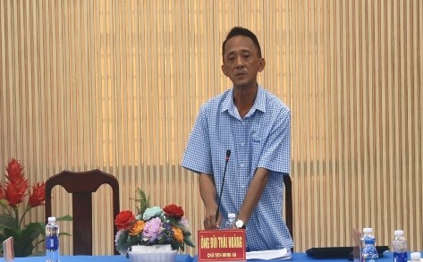 Đồng chí Chỉ tịch UBND xã Thái Hoàng phát biểu