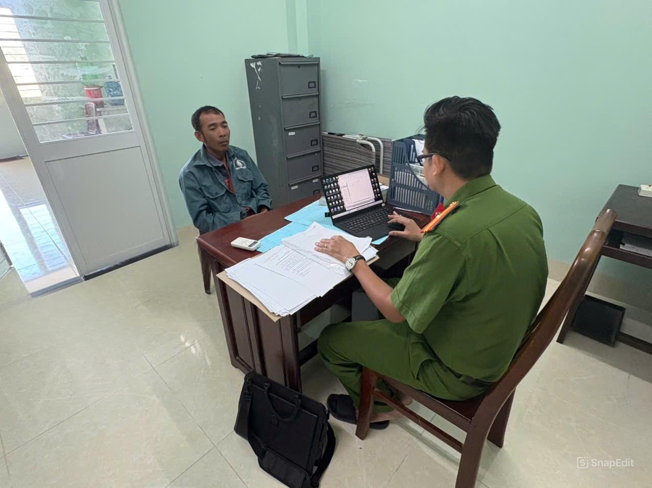 Đối tượng Duy tại cơ quan Công an