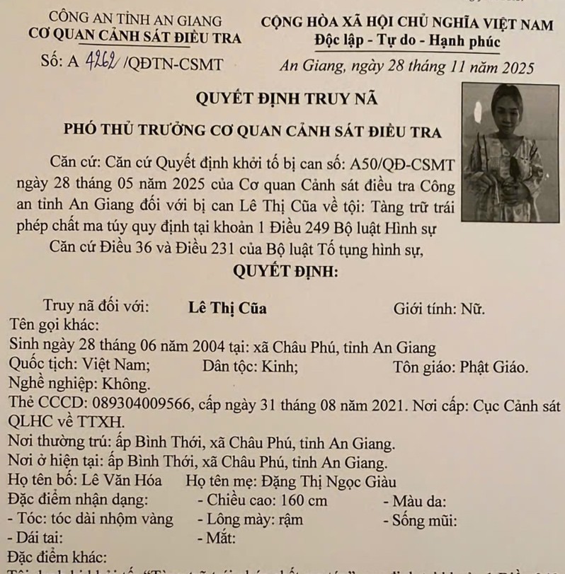 QĐ truy nã đối tượng Cũa