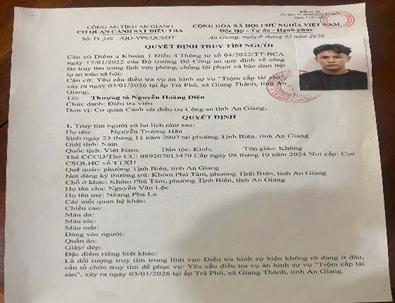 Truy tìm đối tượng Hận